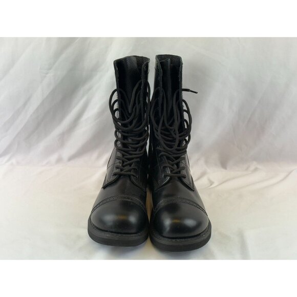 Rothco Black Leather Jump Boots Tactical Army Paratrooper Laceup High Impact 10" - Picture 2 of 8